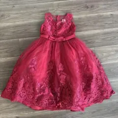 赤　刺繍フォーマルドレス