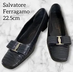 大人気✨サルヴァトーレフェラガモ 型押し ヴァラリボン パンプス 5 1/2