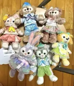 カラフルハピネス　ダッフィー&フレンズ　ぬいぐるみバッジ　6体セット　ディズニー