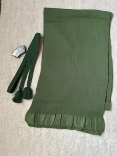 緑色の帯揚げ、帯留め、帯締めセット