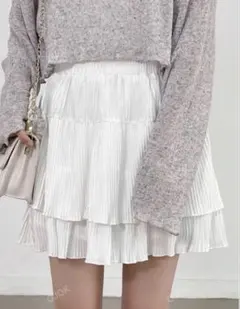 SHEIN ハイウエストプリーツミニスカート