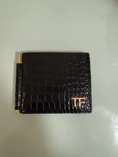 ⭐️新品未使用⭐️ TOM FORD　トムフォード　マネークリップ　ゴールド金具 美品】トムフォード クロコ型押し マネークリップ ゴールド金具