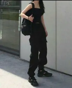 ハイウエスト ワークパンツ