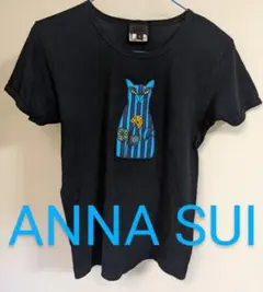 アナ・スイ Tシャツ L 猫 ビーズ made in USA 綿100%のサムネイル