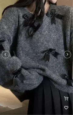 Chick RIBBON CREW NECK KNIT リボンクルーネックニット