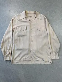 special! 50s 黒ピン レーヨンギャバシャツ 絣 カスリ ビッグサイズ