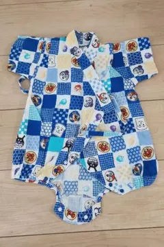 甚平 サイズ80 青色 アンパンマン