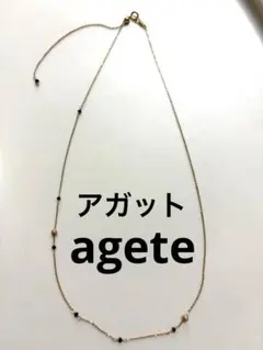agete K10 ゴールド 黒ダイヤ　ネックレスのサムネイル