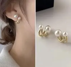 J　パールピアス　ゴールドピアス　シンプル　韓国ピアス