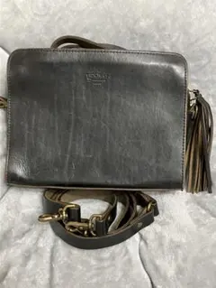 タイドウェイT IDEWAY本革【ブラック】ショルダーバック