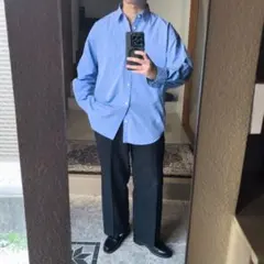 EDIFICE　THOMAS MASON　シャツ　ブルー　トーマスメイソン　L