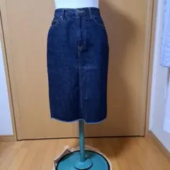 ダークブルー デニムスカート スリット入りのサムネイル