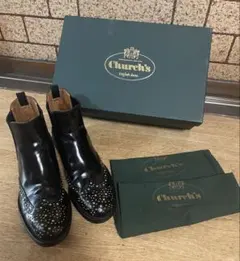 チャーチ Church's スタッドディテール アンクルブーツ　サイドゴア チャーチ Church's スタッドディテール アンクルブーツ サイドゴア
