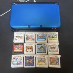 任天堂3DS LL ブルー本体 動作確認済み カセット充電スタンド付き