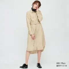 未使用　UNIQLO リネンブレンドシャツワンピース　M
