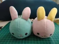 まんまるうさぎ ぬいぐるみBC ボールチェーン 2個 ピンク グリーン