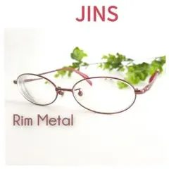 良品 JINS Rim Metal リムメタル ジンズ ピンク 眼鏡 メガネ