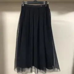 ルネ rene ブラック フレア ロングスカート チュール