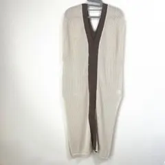 完売品、バイカラー メッシュ ニットワンピース ノースリーブ