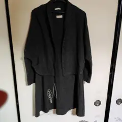 ダークグレー カーディガン ノースリーブワンピース セット