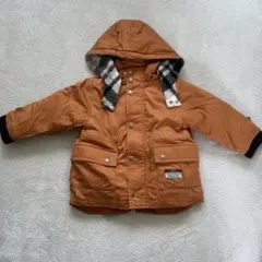 オレンジ色フード付きコート90センチ