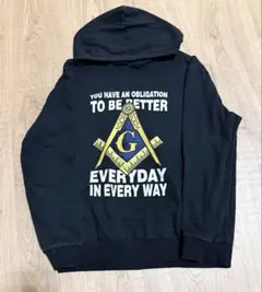 ★稀少★フリーメイソンプリント　メンズパーカー　Mサイズ