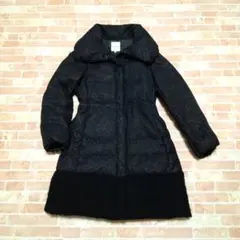 【美品】組曲　 ロングダウンコート　ショールカラー　ラメ　異素材　Aライン　M