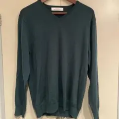 GREEN LABEL RELAXING ダークグリーン VネックセーターL
