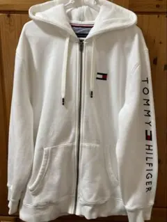 ⭐️3回着用美品⭐️TOMMY HILFIGER 裏起毛ホワイトパーカー XL