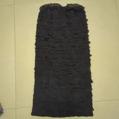 LOWRYSFARM　フリルデザイン 黒 タイトスカート Fサイズ