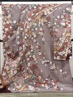 正絹　振袖と帯　総絞り 桜文様 赤系 正絹 振袖と帯 総絞り 桜文様 赤系 - メルカリ