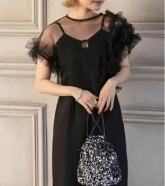 forksy. フォルクシー　オケージョンドレス　パーティードレス　ブラック　黒