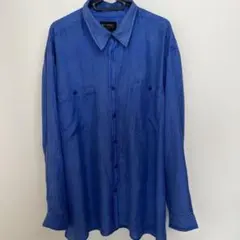 SURPRISE ブルーシルクシャツ　Lサイズ