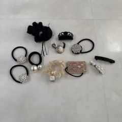 パール装飾ヘアゴム・シュシュセット