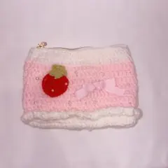 裏地付きファスナーポーチ♡ 手編み 編み物