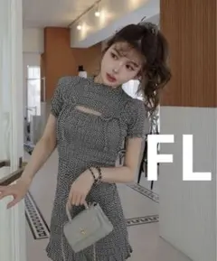 新品 Darich リボンシャーリングギンガムミニワンピース FL