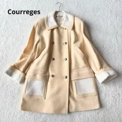 ヴィンテージ クレージュ Courreges ウールコート ダブル 9 ベージュ