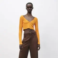 ZARA クロップド丈 カーディガン
