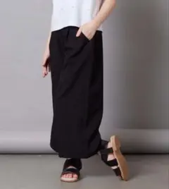 a.v.v ★リネンライク ワイドパンツ ブラック 160 夏用　ガウチョのサムネイル