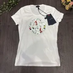 新品タグ付き ARMANI JEANS AJロゴ ラインストーン Tシャツ 花柄のサムネイル