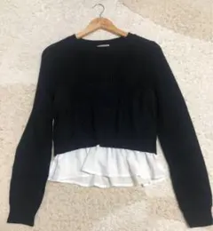 フォーエバー21◇ペプラム風ブラックニットセーター