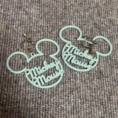 ミッキーマウス型 東京ディズニーリゾート　水色　イヤリング