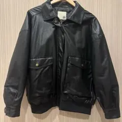 【お値下げ可】Java フェイクレザー ヴィンテージ オーバーサイズブルゾン