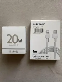 DIGIFORCE 20W電源アダプタCtoLケーブル 1m セット