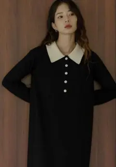 『WEB限定』ニットポロワンピース