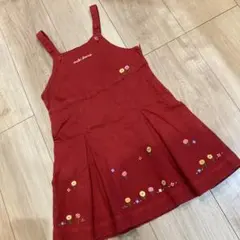 miki house 赤 ジャンバースカート 110cm