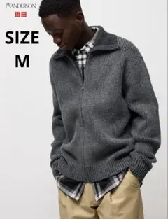 ユニクロ　jwanderson スフレヤーンリブフルジップセーター