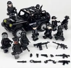 【ジープ 車両 特殊部隊 SWAT ミニフィグ 12体セット】レゴ 互換 武器