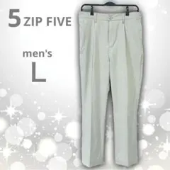 美品　ZIP FIVE　ポリトロ　タック スラックス　パンツ　グレージュ　Ｌのサムネイル