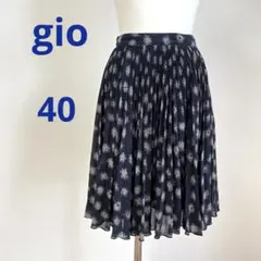 ジオ gio プリーツスカート フレアスカート ネイビー 40 ひざ丈 ワールドのサムネイル